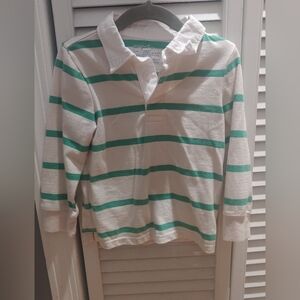 Cat And Jack Green Striped Kids Polo Shirt / Size 2t